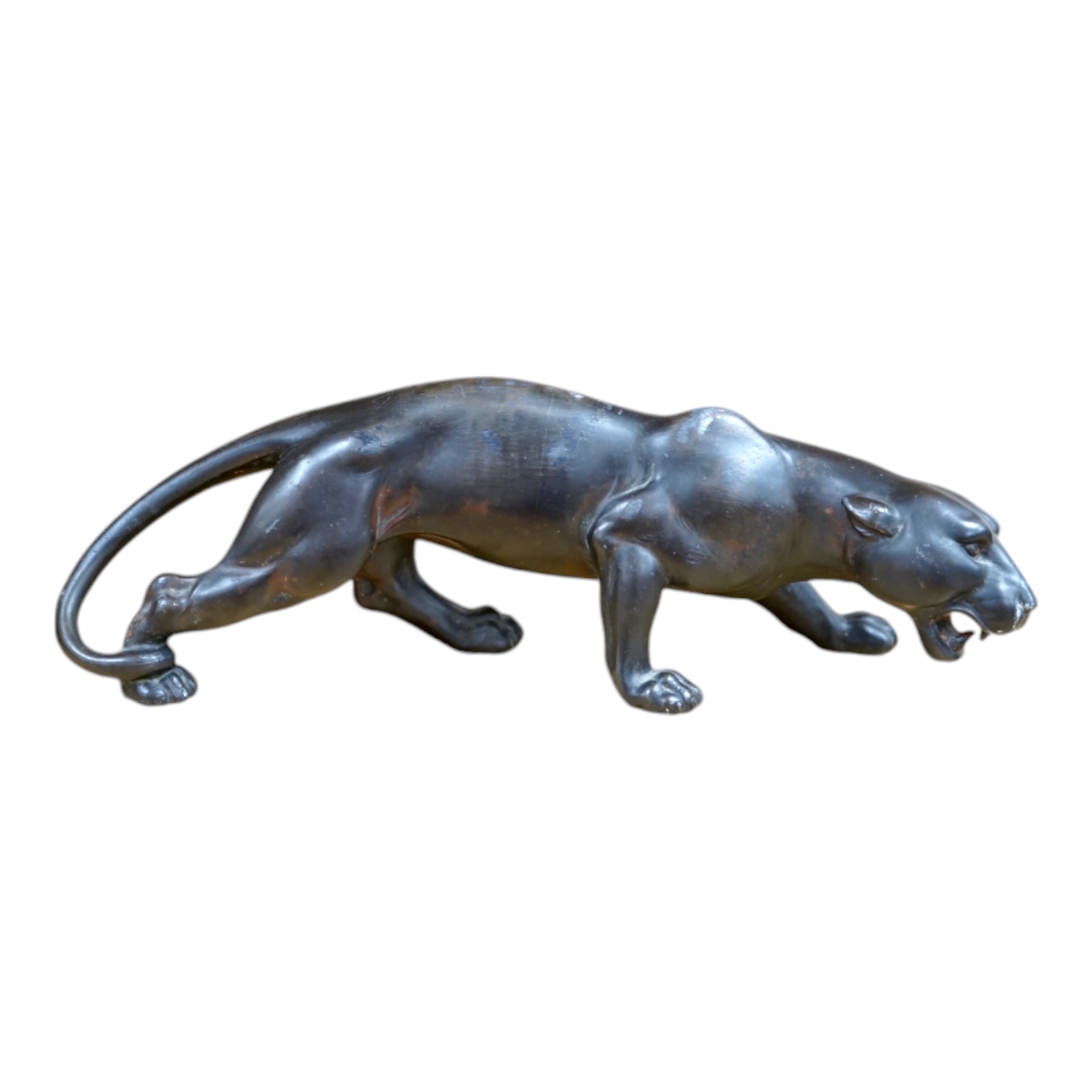 A small bronzed model of a Panther, 25cm long. Condition - some slight scuffing to surface